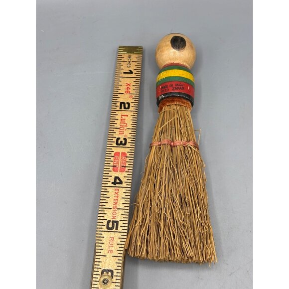 Vtg Japanese Kokeshi Straw Whisk Broom Hand Painted Occupied Japan - Picture 5 of 5